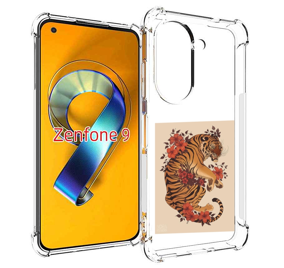 

Чехол MyPads злой-тигр-с-цветами для Asus Zenfone 9 (AI2202), Прозрачный, Tocco