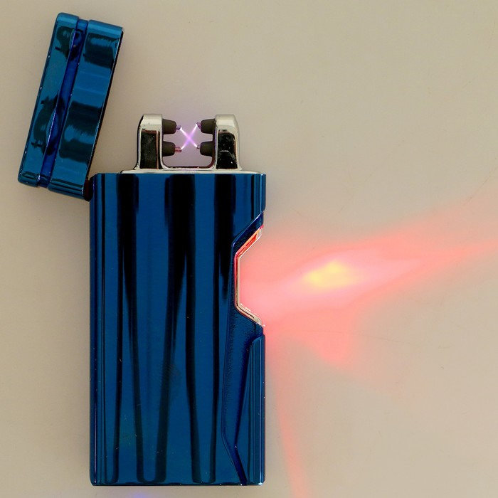 

Дуговая USB зажигалка "Синие изгибы" с сенсорным поджигом