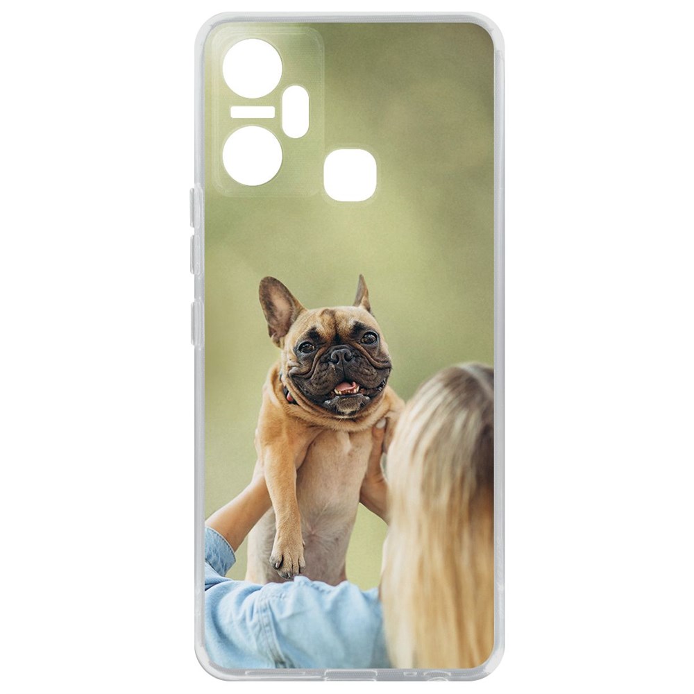 

Чехол-накладка Кейс Хозяйка и бульдог для Infinix Smart 6 Plus, Прозрачный
