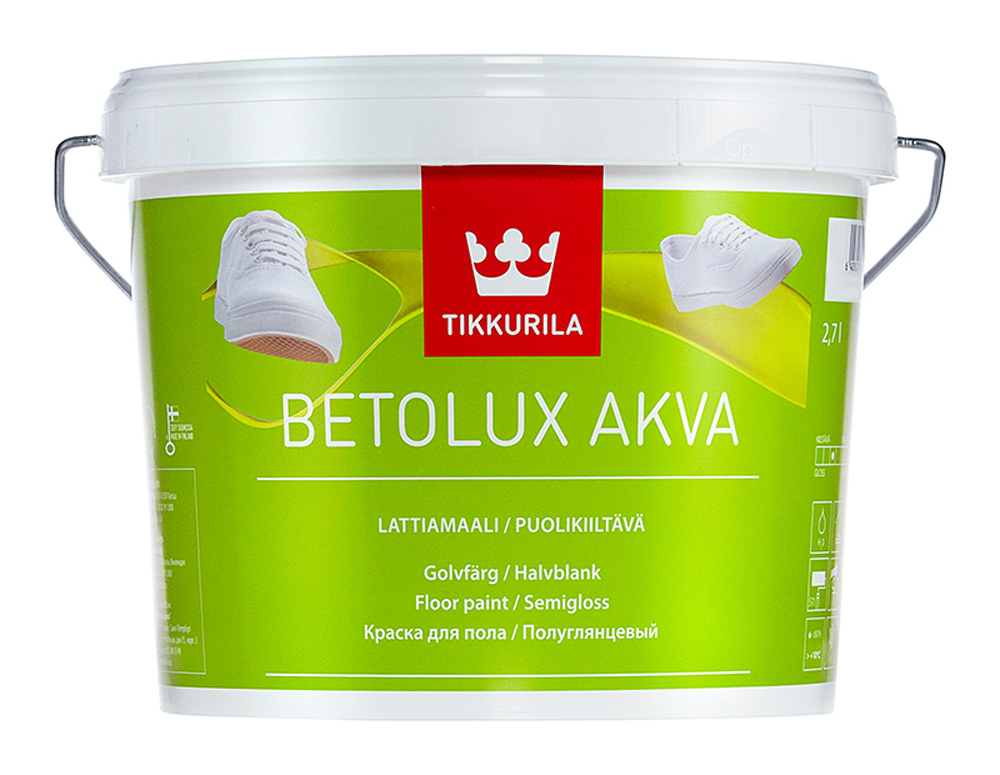 

Краска Tikkurila Betolux Akva, база C, 2,7 л, Прозрачный, Betolux