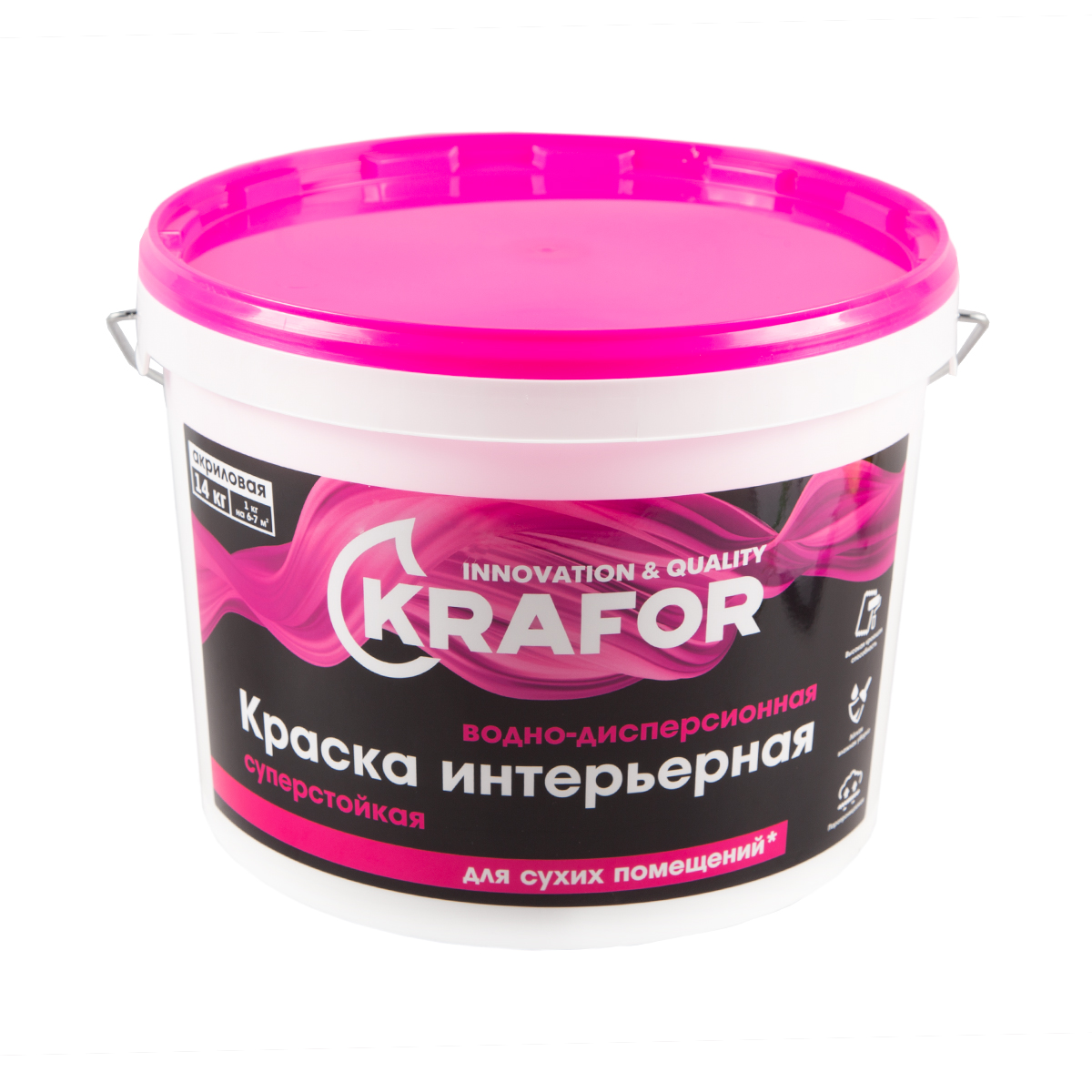 Краска Krafor суперстойкая, база A, 14 кг