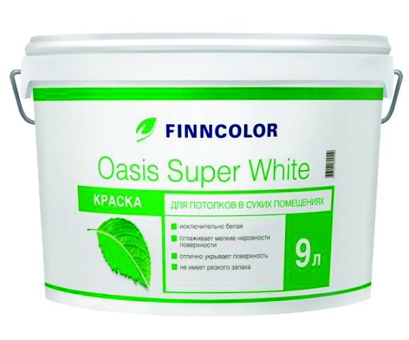 Краска Finncolor Oasis Super White, белый, 9 л