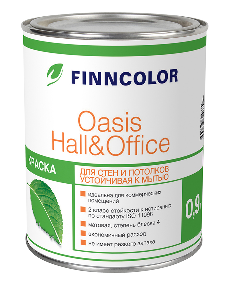 Краска Finncolor Oasis Hall & Office, база C, 0,9 л торшер lumien hall калипсо 10458 03 35 04