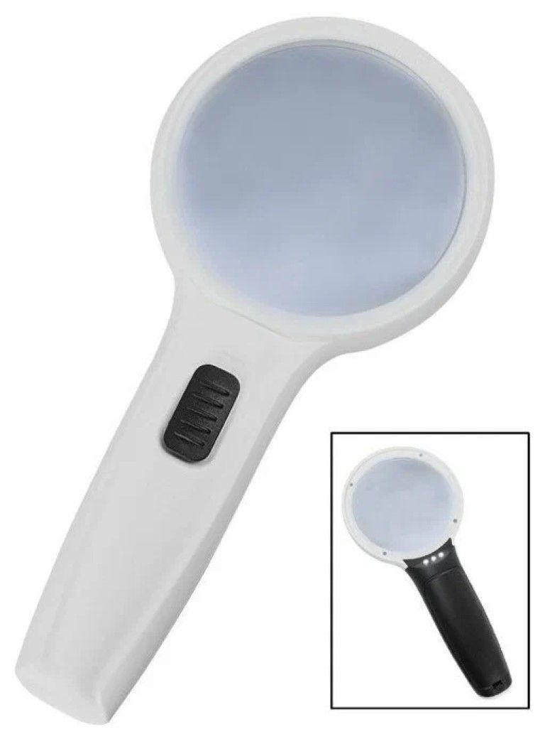 

Kromatech Лупа Kromatech ручная круглая 10x, 75 мм, с подсветкой (3 LED) TH-7016, Белая