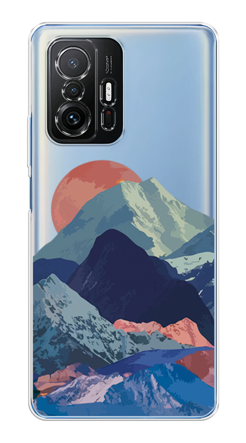 

Чехол на Xiaomi Mi A1/5X "Закат в снежных горах", Бордовый;серый;голубой, 32350-2