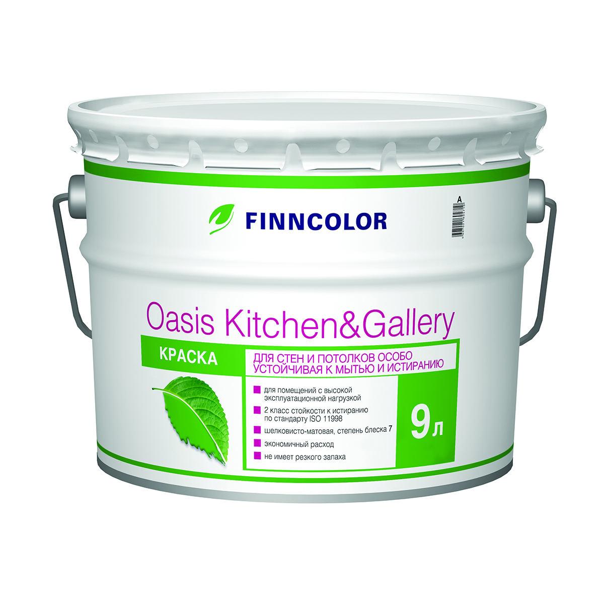 Краска Finncolor Oasis Kitchen & Gallery, база A, 9 л разделочная доска для подачи wild kitchen 35×16×2 5 см граб темный