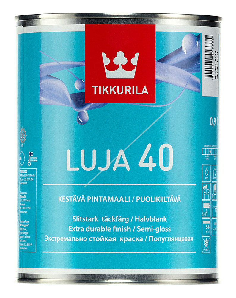 фото Краска tikkurila luja 40, база c, 0,9 л