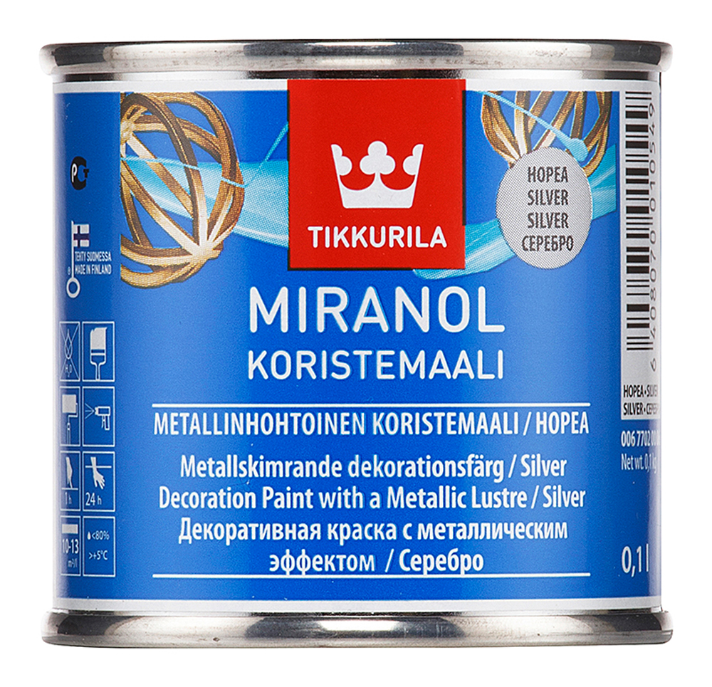 фото Краска tikkurila miranol, серебро, 1 л