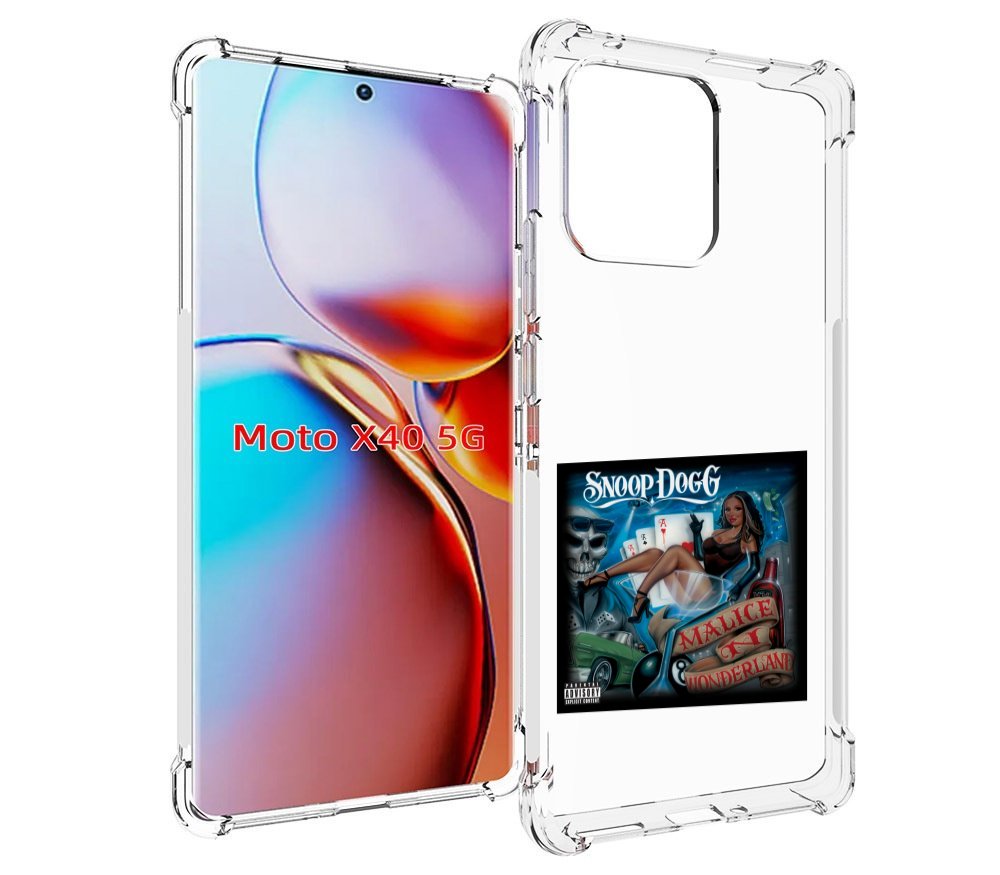 

Чехол MyPads Snoop Dogg MALICE N WONDERLAND для Motorola Moto X40, Прозрачный, Tocco