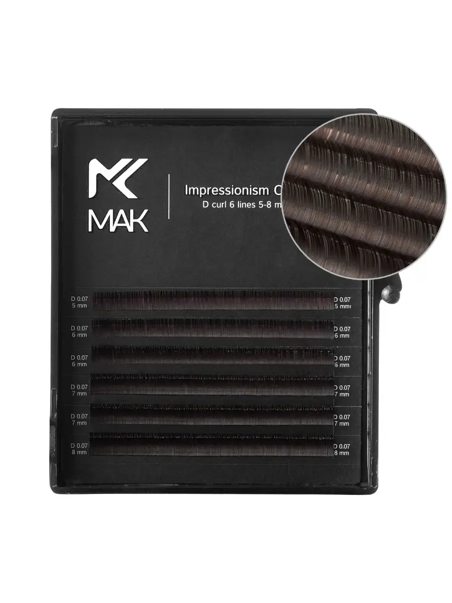 

Ресницы коричневые МАК Natural Brown, микс, 6 лент, D 0,12 7-12 мм, Коричневый
