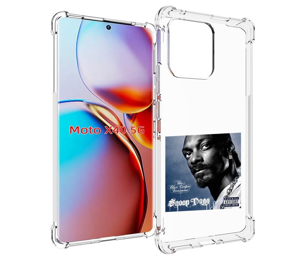 

Чехол MyPads Snoop Dogg THA BLUE CARPET TREATMENT для Motorola Moto X40, Прозрачный, Tocco