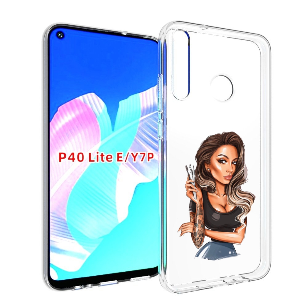 

Чехол бампер MyPads Девушка-бровист для Huawei P40 Lite E, Прозрачный, Tocco