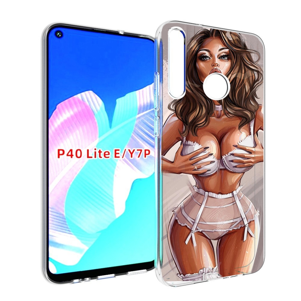Чехол бампер MyPads Девушка-в-кружевном для Huawei P40 Lite E