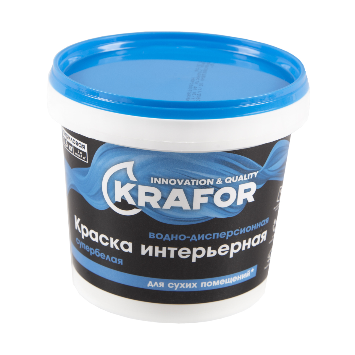 Краска Krafor интерьерная, база A, 1,5 кг