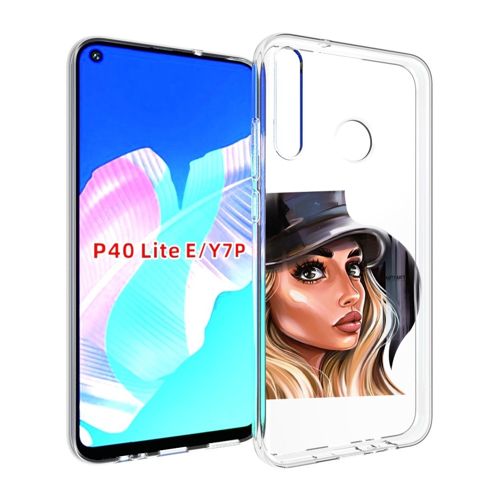 Чехол бампер MyPads Девушка-в-шляпе женский для Huawei P40 Lite