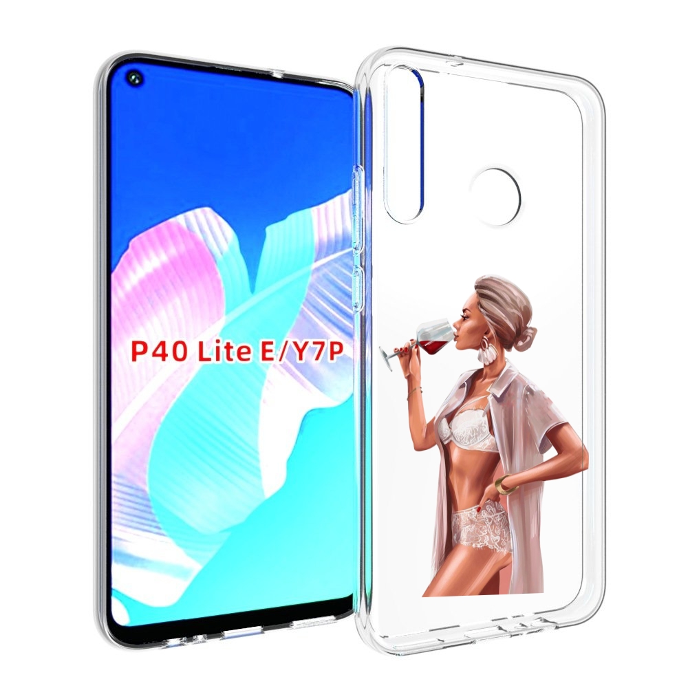 

Чехол бампер MyPads Девушка-с-вином женский для Huawei P40 Lite, Прозрачный, Tocco