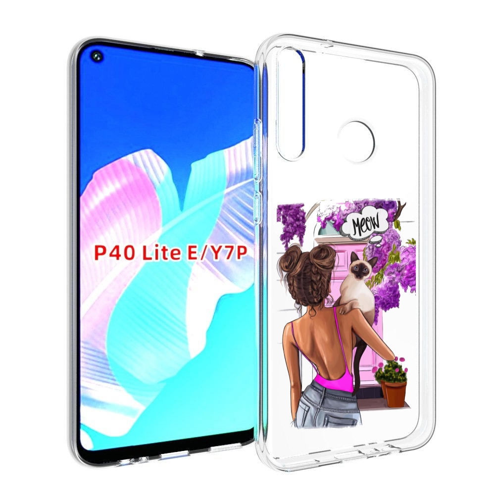 

Чехол бампер MyPads Девушка-с-котиком женский для Huawei P40 Lit, Прозрачный, Tocco