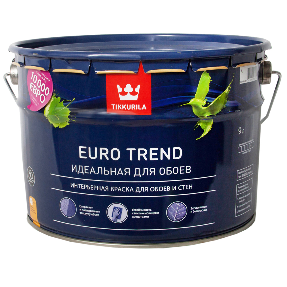 фото Краска tikkurila euro trend, база a, 9 л