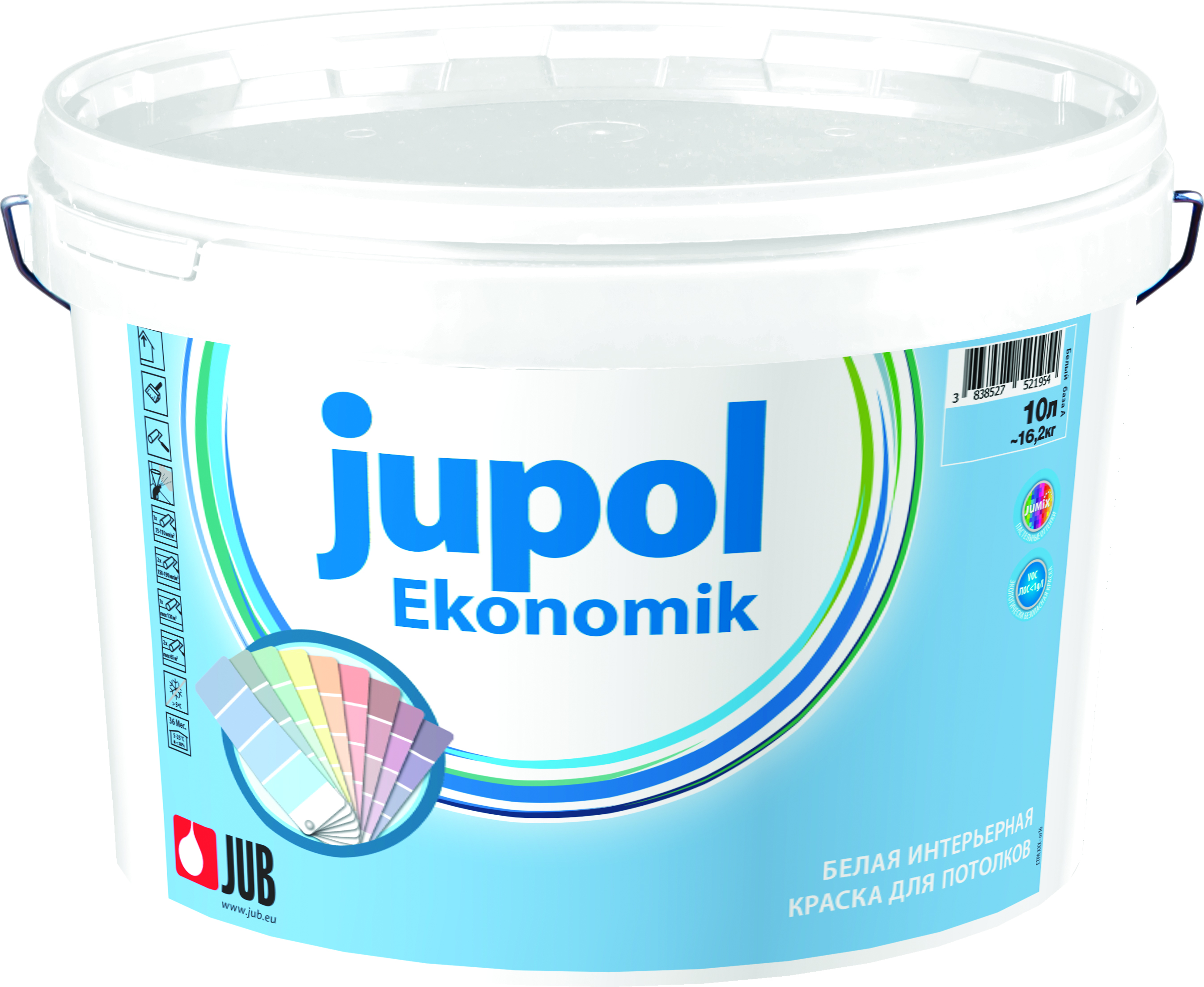 фото Краска в/д "jupol ekonomik" для стен и потолков 10 л "jub"