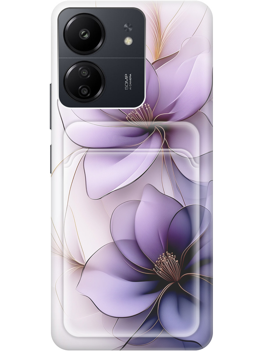 

Силиконовый чехол на Xiaomi Redmi 13C / Poco C65 с принтом с карманом для карты 850058, Белый;прозрачный;серый;фиолетовый, 777767721