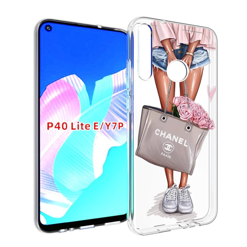 Чехол бампер MyPads Девушка-с-сумкой женский для Huawei P40 Lite