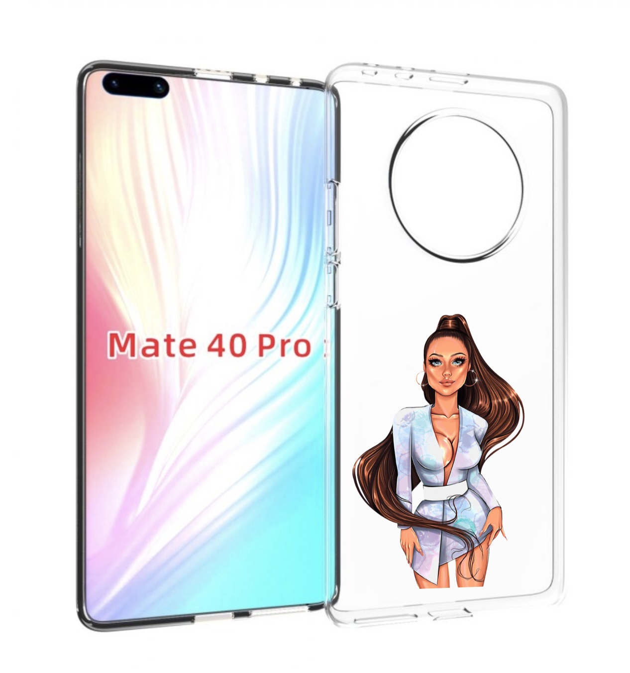 Чехол MyPads девушка-с-очень-длинными-волосами женский для Huawei Mate 40 Pro (NOH-NX9)