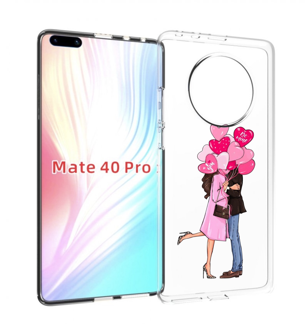 

Чехол MyPads девушка-с-парнем-сердечки женский для Huawei Mate 40 Pro (NOH-NX9), Прозрачный, Tocco
