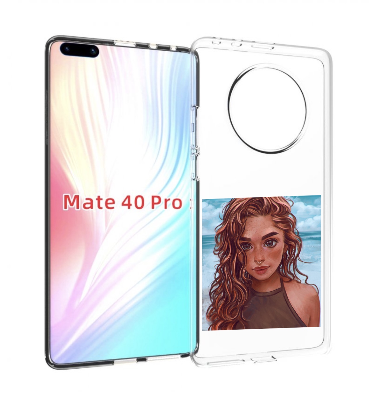 Чехол MyPads девушка-с-пирсингом-на-море женский для Huawei Mate 40 Pro (NOH-NX9)