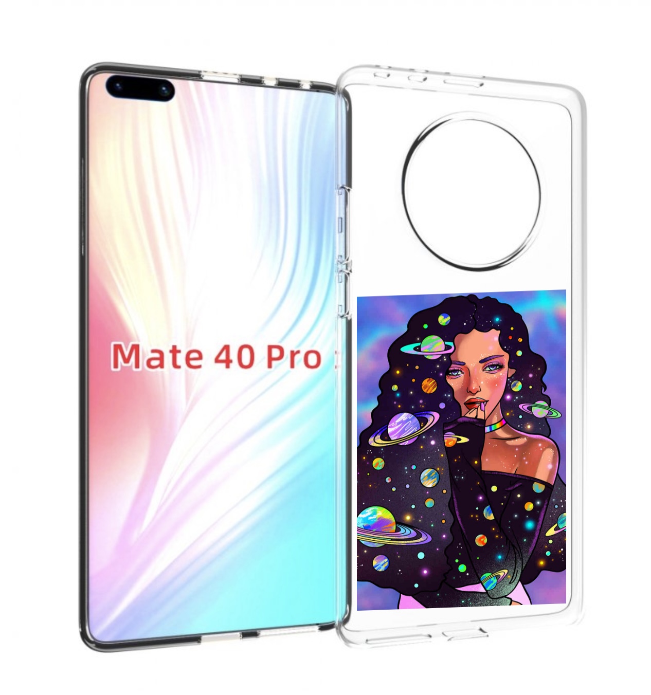 

Чехол MyPads девушка-с-планетами-в-волосах женский для Huawei Mate 40 Pro (NOH-NX9), Прозрачный, Tocco