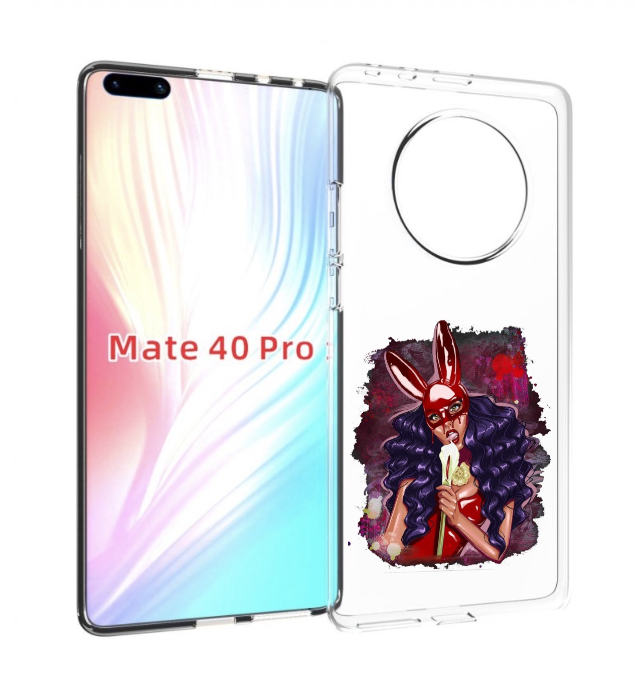 

Чехол MyPads девушка-с-текучей-маской женский для Huawei Mate 40 Pro (NOH-NX9), Прозрачный, Tocco