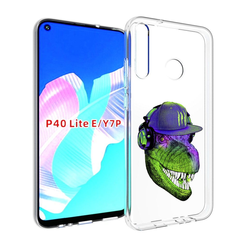 

Чехол бампер MyPads Динозавр в кепке для Huawei P40 Lite E, Прозрачный, Tocco