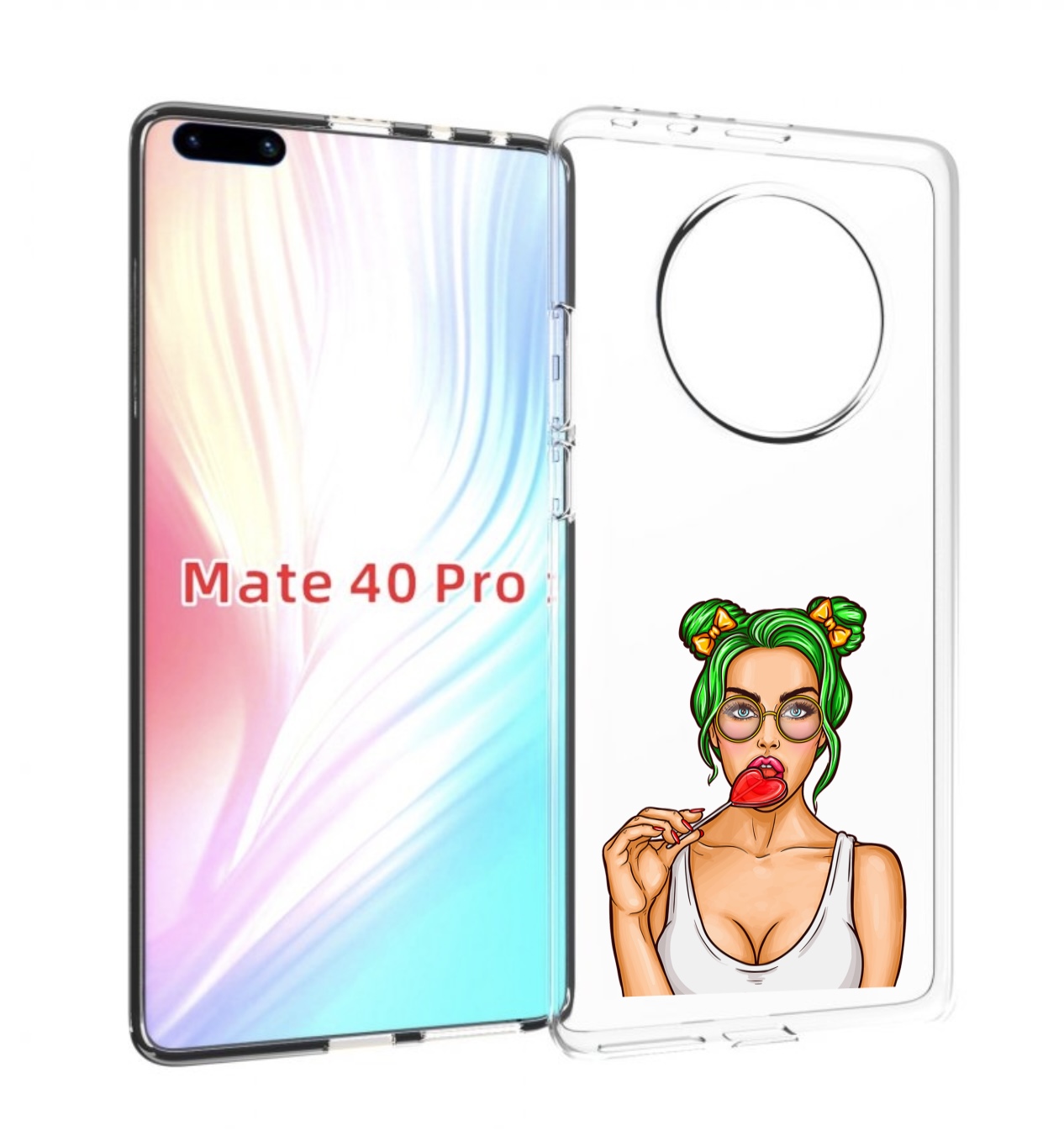 

Чехол MyPads девушка-с-чупачупсом-в-виде-сердца женский для Huawei Mate 40 Pro (NOH-NX9), Прозрачный, Tocco