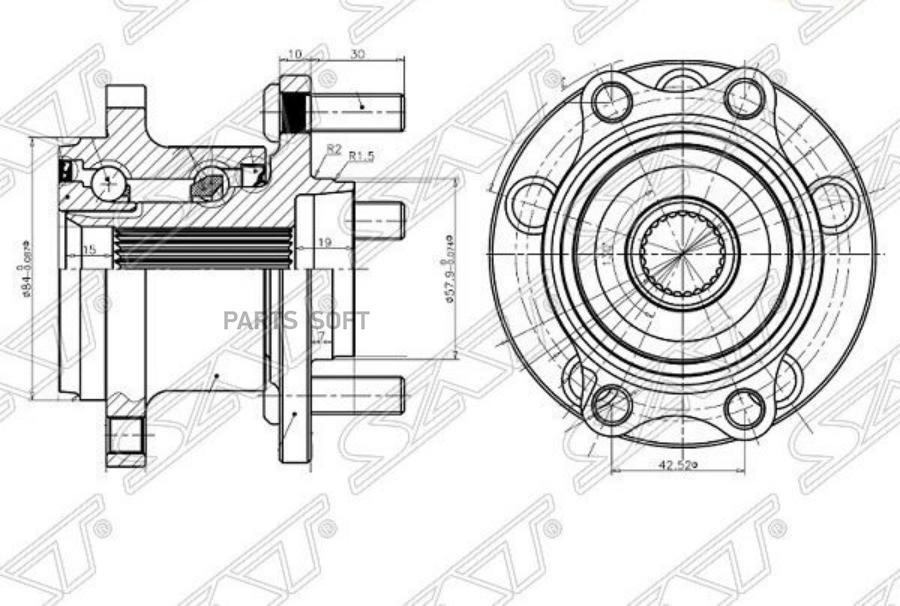

Ступичный Узел Задн. Subaru Legacy/Outback Bl/Bp/B13 03-09 Sat арт. ST-28473-AG000