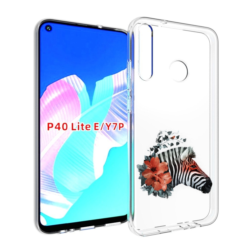 Чехол бампер MyPads Зебра с цветами для Huawei P40 Lite E