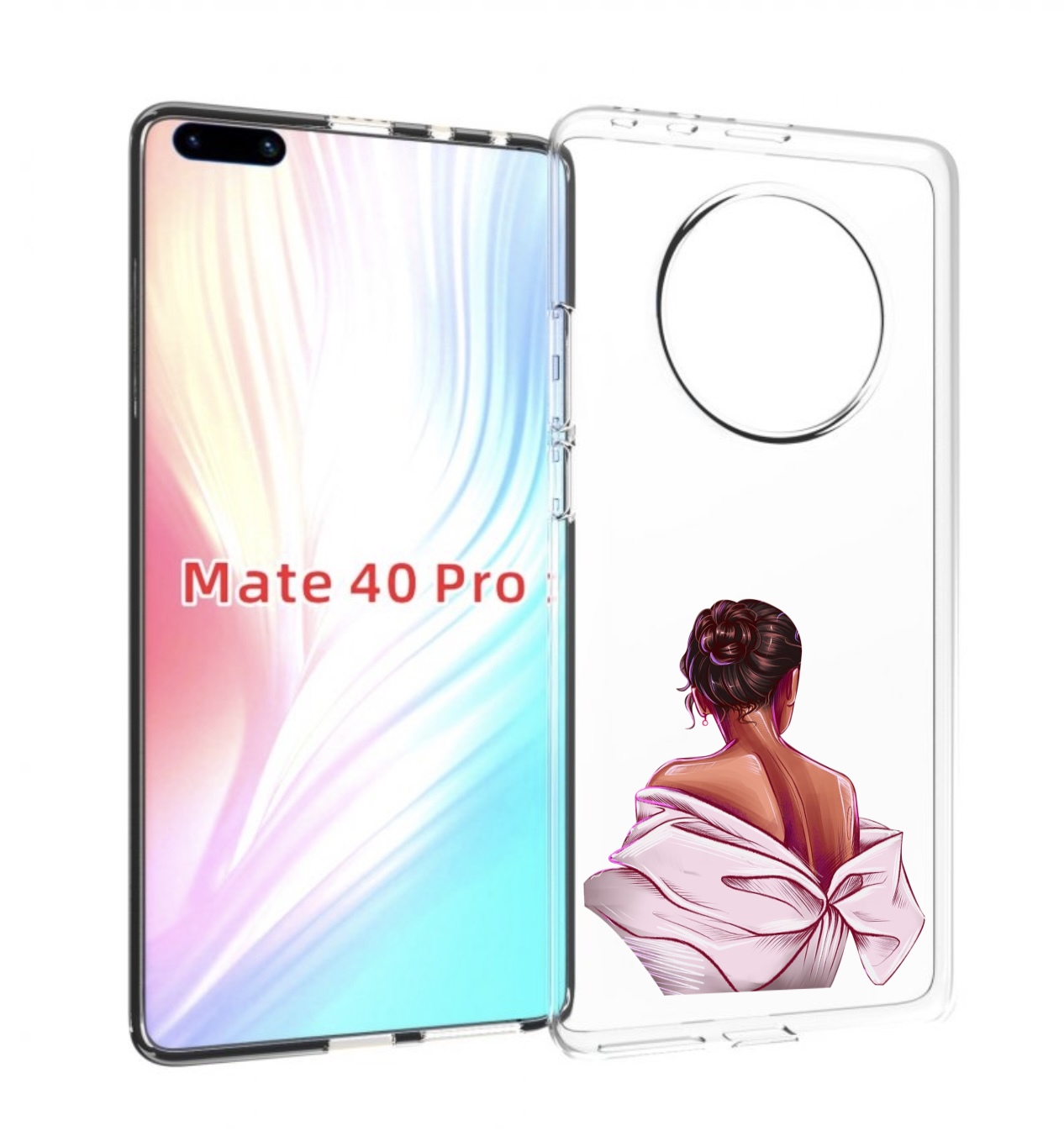 

Чехол MyPads девушка-со-спины женский для Huawei Mate 40 Pro (NOH-NX9), Прозрачный, Tocco