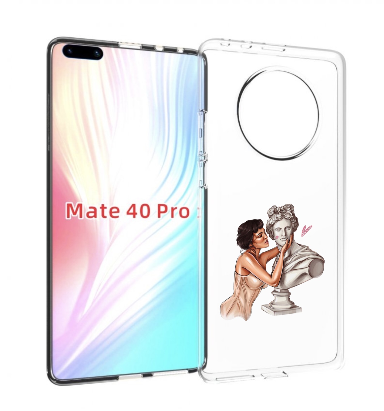 Чехол MyPads девушка-со-статуей женский для Huawei Mate 40 Pro (NOH-NX9)