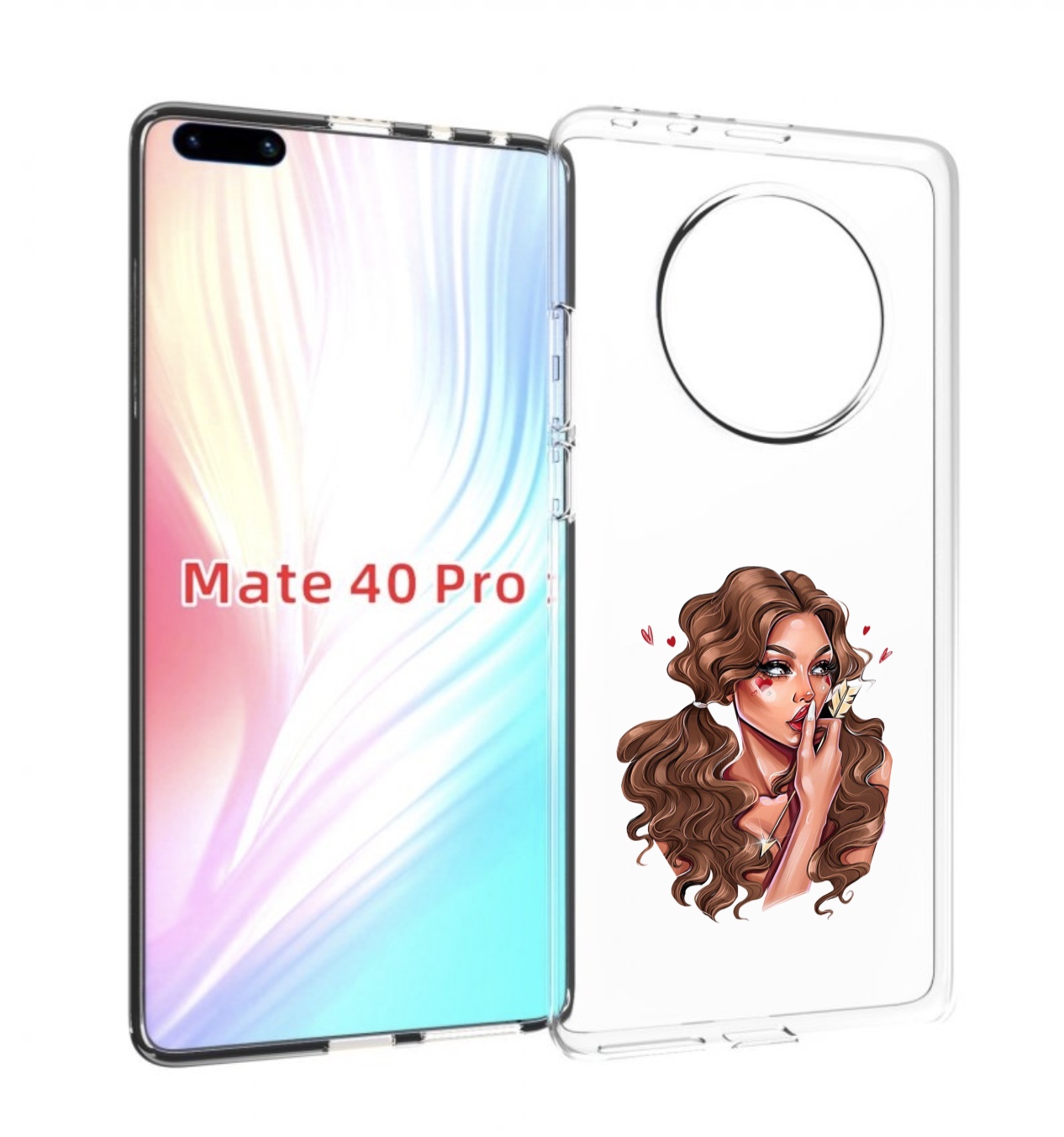 

Чехол MyPads девушка-со-стрелой женский для Huawei Mate 40 Pro (NOH-NX9), Прозрачный, Tocco