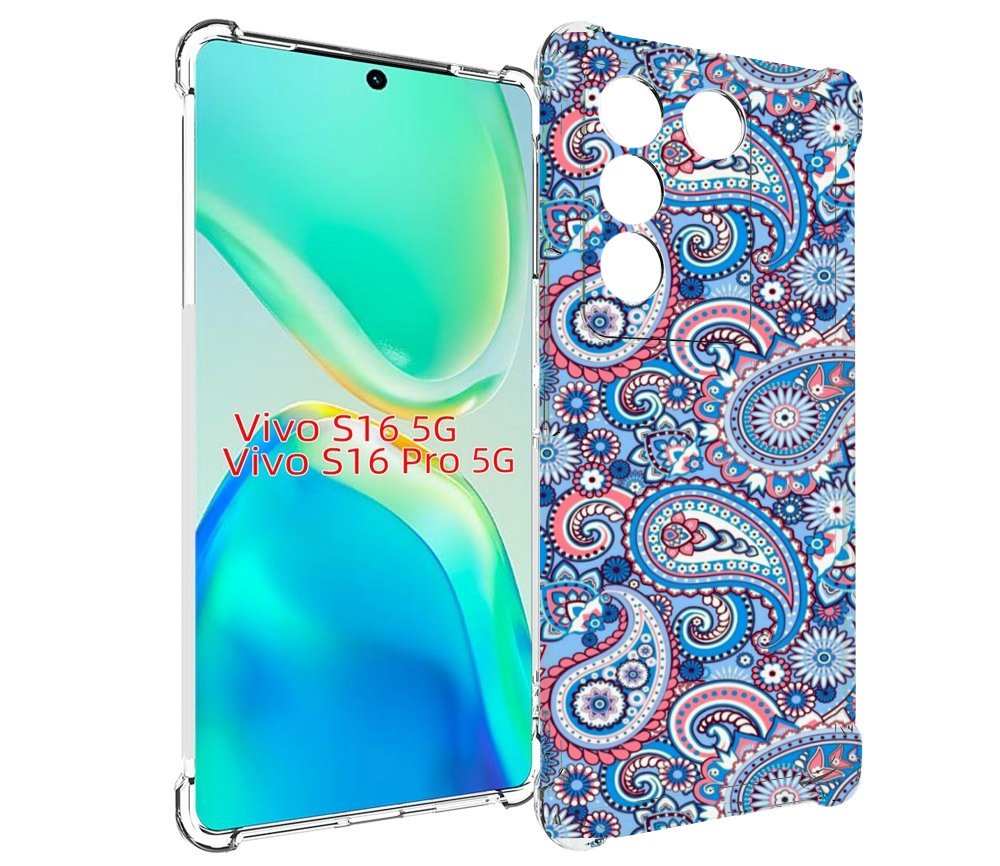 

Чехол MyPads красивый голубой арнамент для Vivo S16 5G/S16 Pro 5G/V27/V27 Pro, Tocco