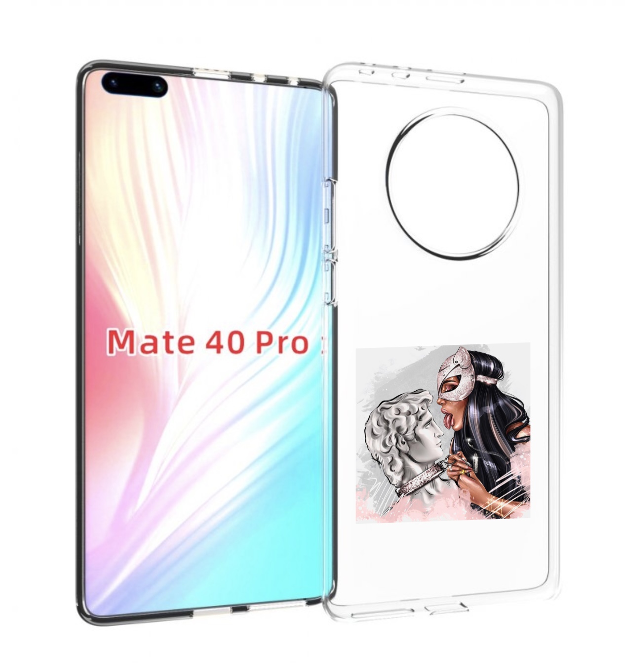 

Чехол MyPads девушка-флирт женский для Huawei Mate 40 Pro (NOH-NX9), Прозрачный, Tocco