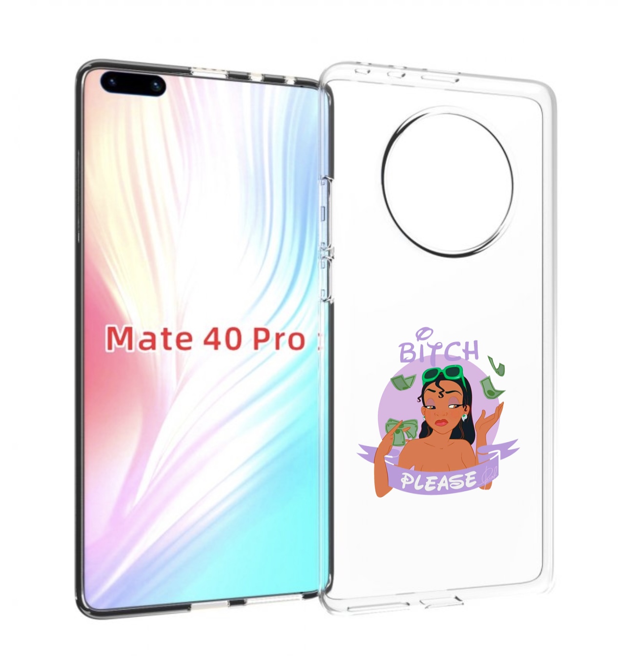 

Чехол MyPads деньги-пожалуйста женский для Huawei Mate 40 Pro (NOH-NX9), Прозрачный, Tocco
