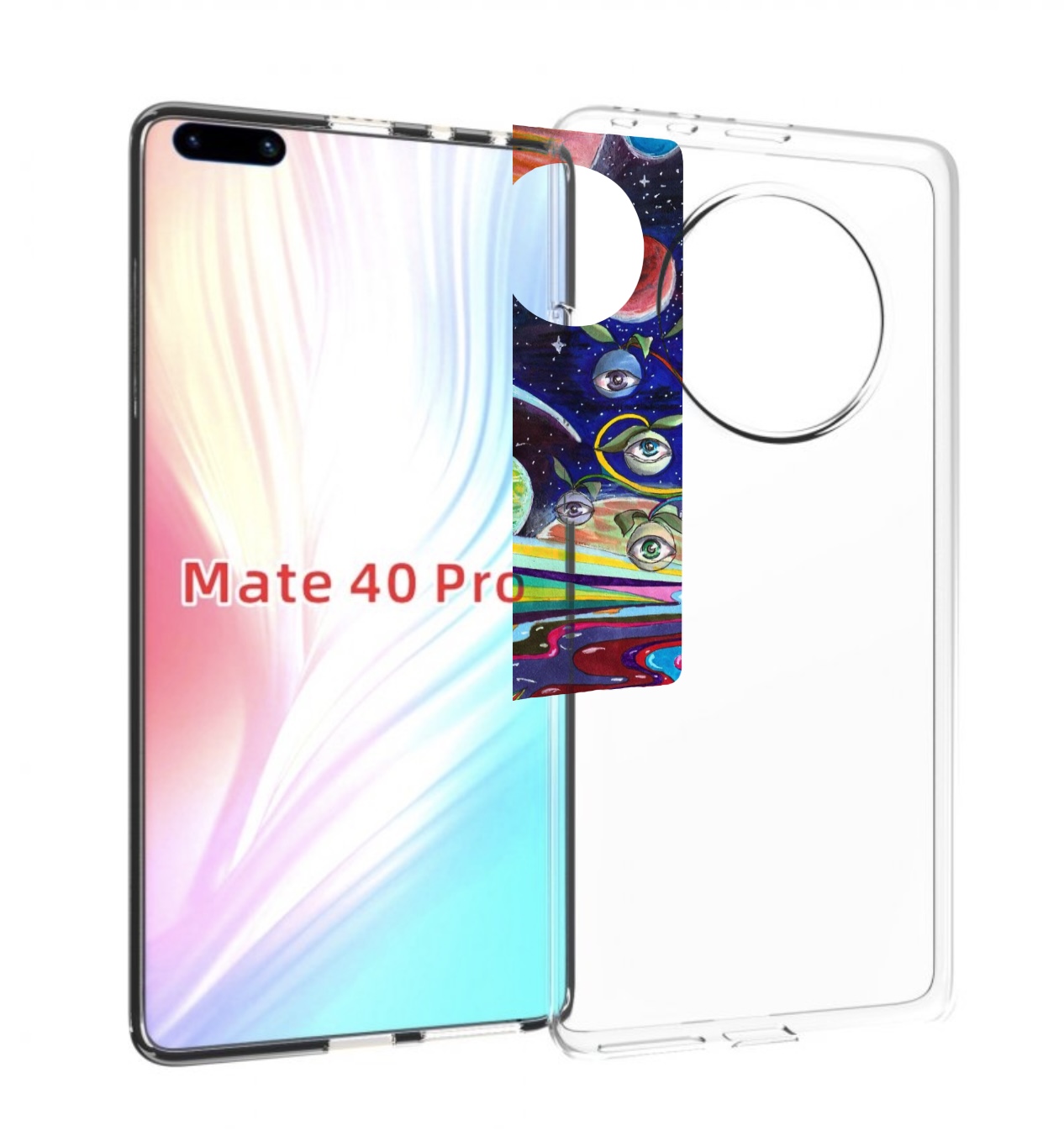 Чехол MyPads дерево с глазами акварель для Huawei Mate 40 Pro (NOH-NX9)