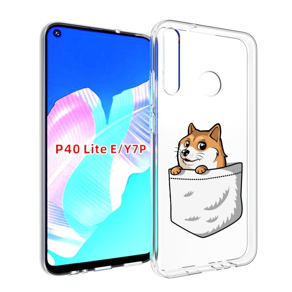 

Чехол бампер MyPads Корги в кармане для Huawei P40 Lite E, Прозрачный, Tocco