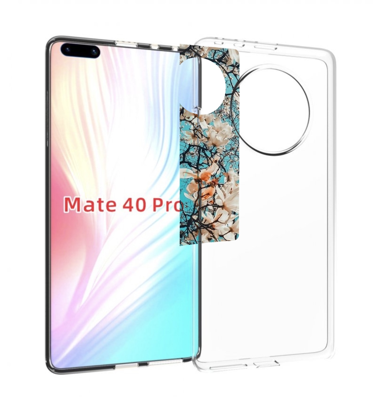 Чехол MyPads дерево-с-цветочками для Huawei Mate 40 Pro (NOH-NX9)