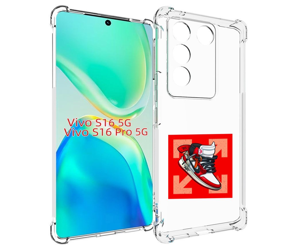 Чехол MyPads кроссовок джордан офвайт для Vivo S16 5G/S16 Pro 5G/V27/V27 Pro