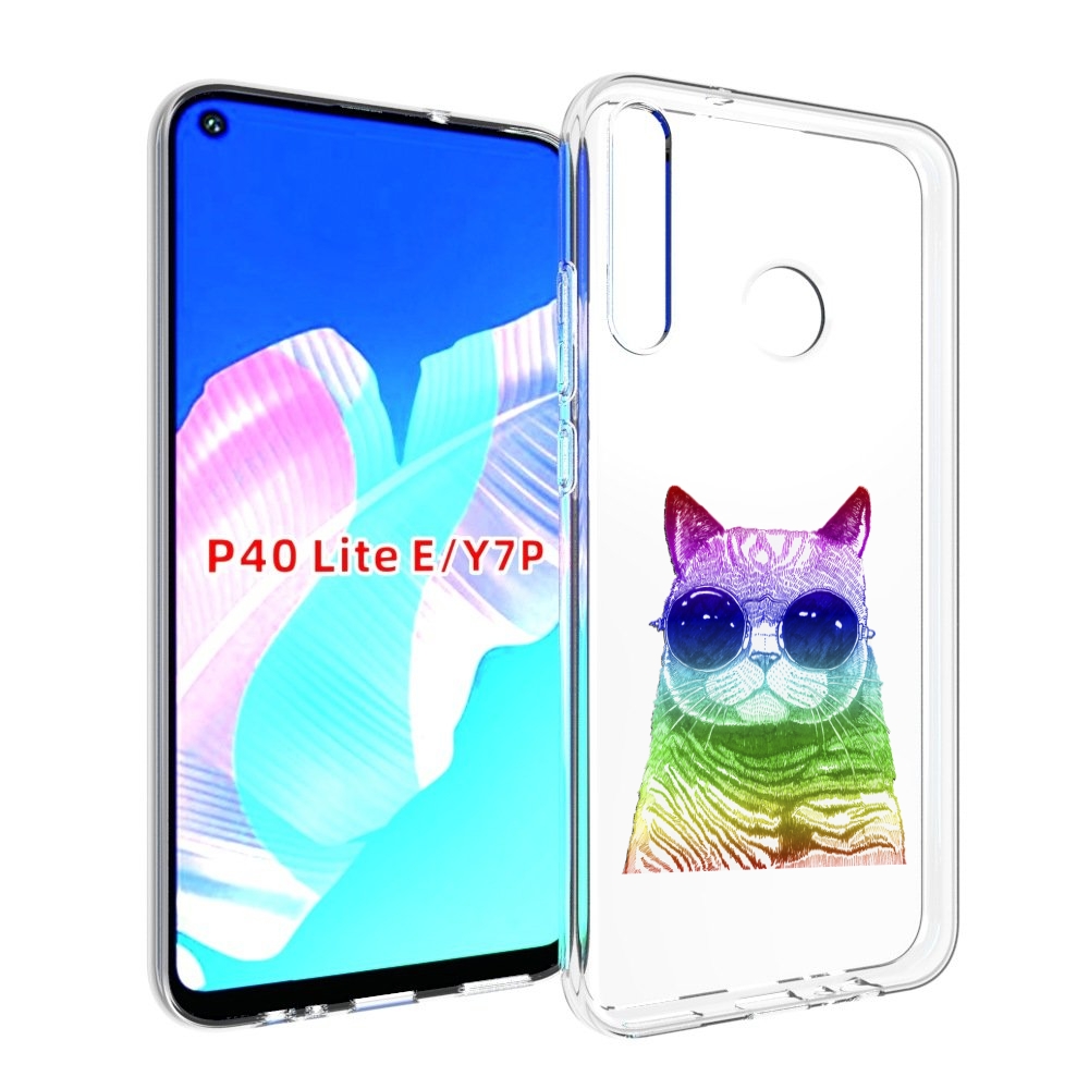 

Чехол бампер MyPads Кот в очках для Huawei P40 Lite E, Прозрачный, Tocco