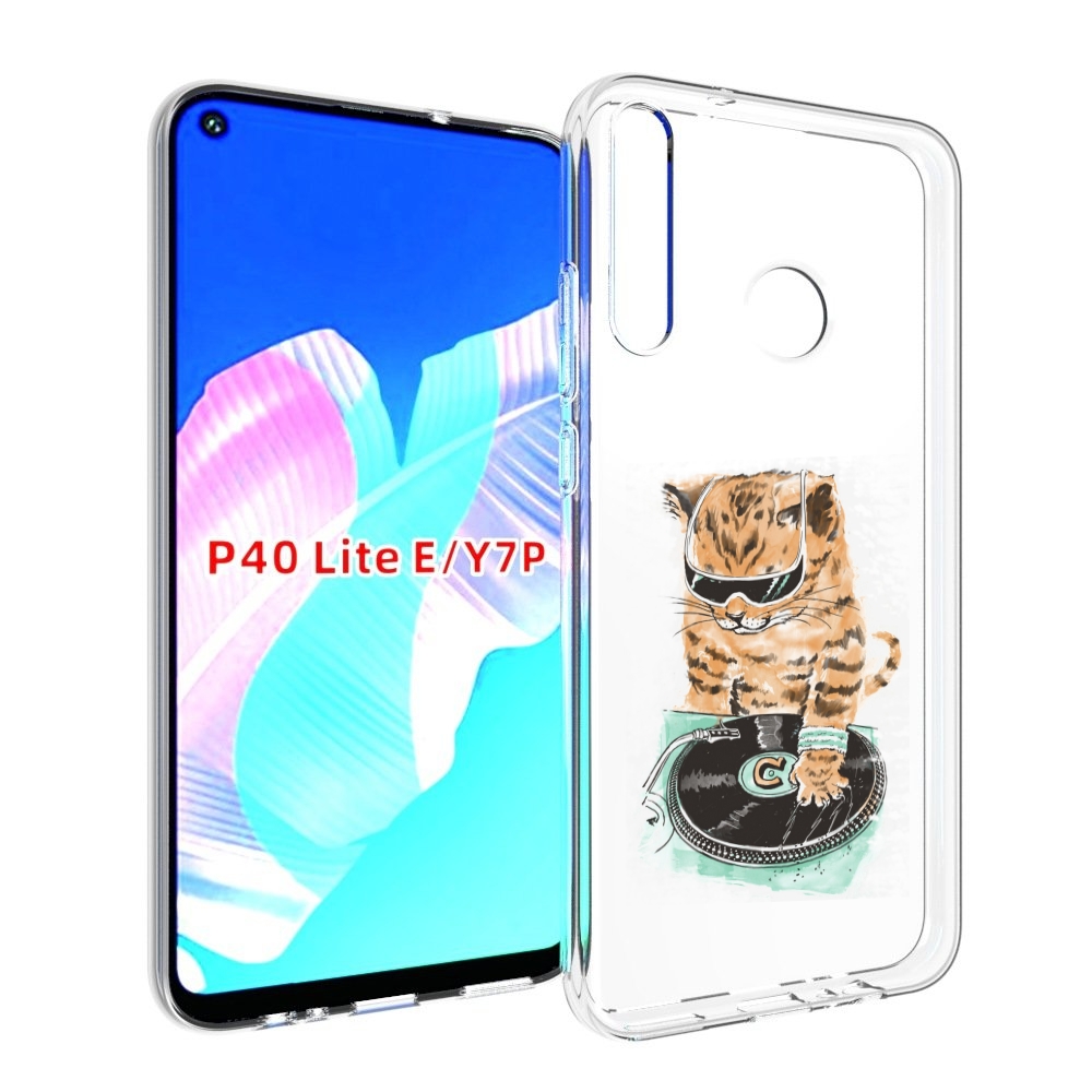 

Чехол бампер MyPads Кот диджей для Huawei P40 Lite E, Прозрачный, Tocco
