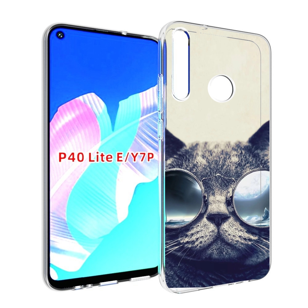 

Чехол бампер MyPads Кот-в-очках-2 для Huawei P40 Lite E, Прозрачный, Tocco