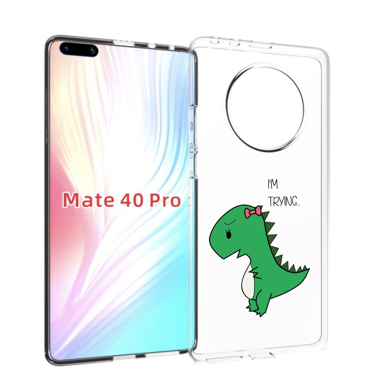 

Чехол MyPads динозаврик-девочка для Huawei Mate 40 Pro (NOH-NX9), Прозрачный, Tocco