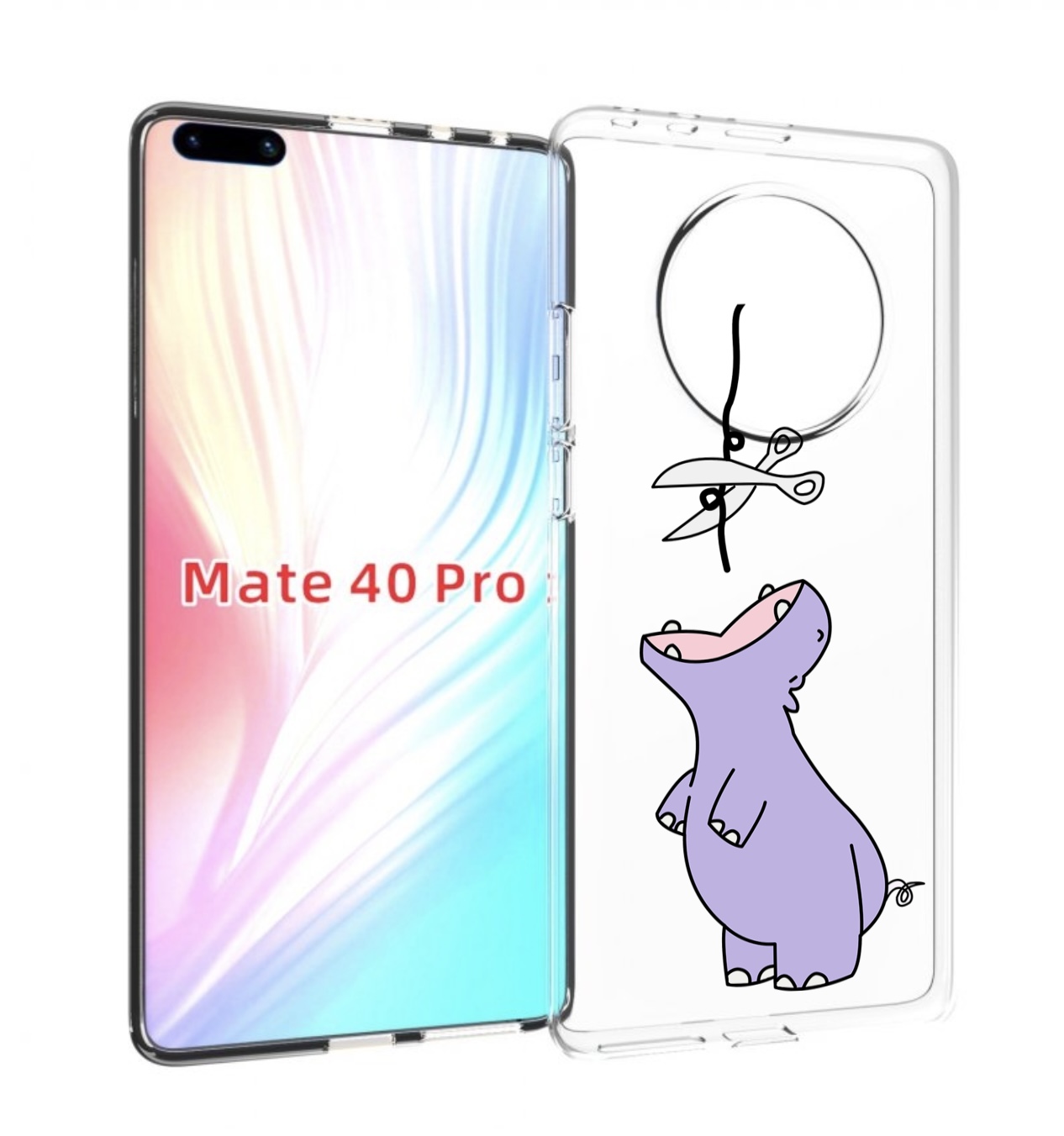 

Чехол MyPads динозаврик-фиолетовый для Huawei Mate 40 Pro (NOH-NX9), Прозрачный, Tocco