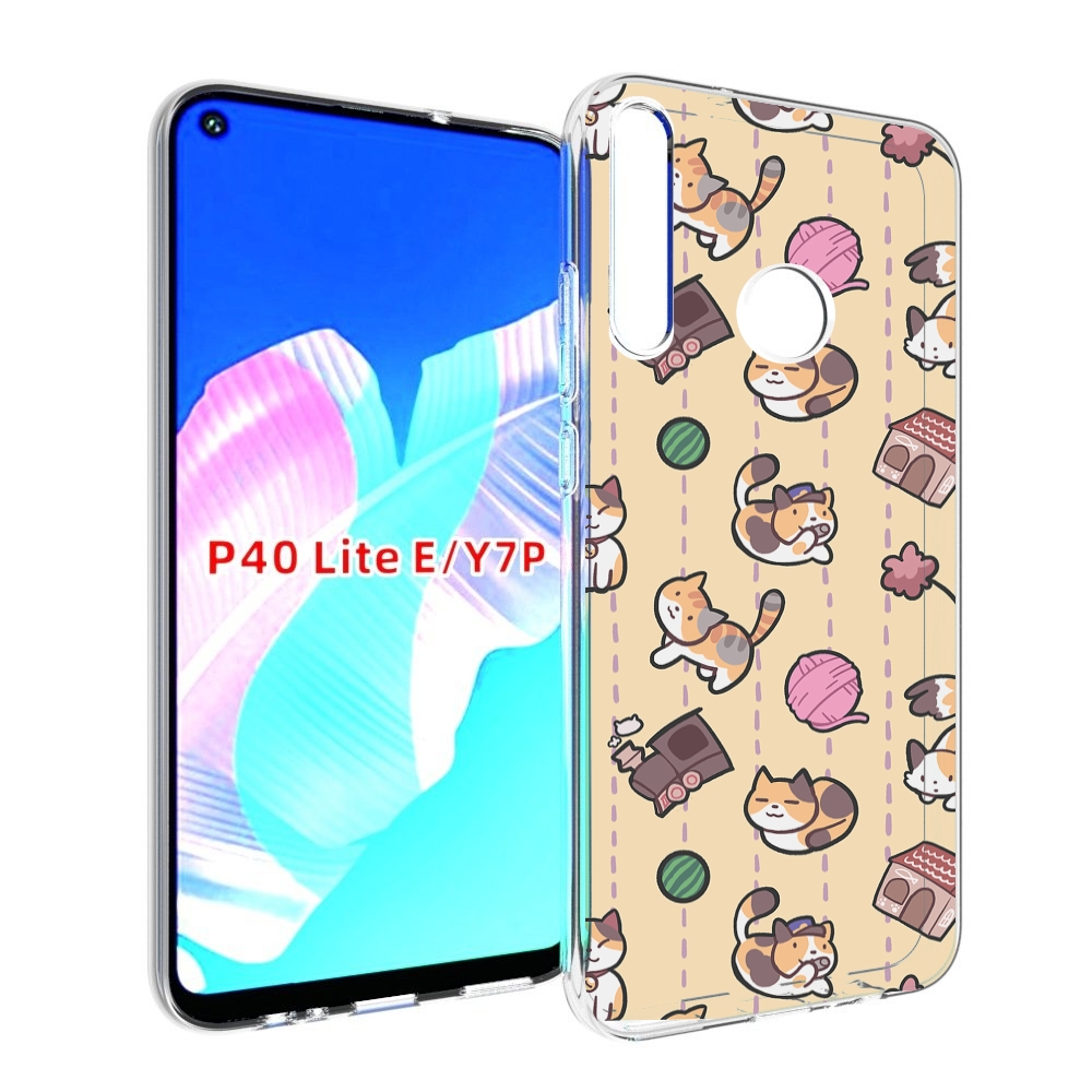 

Чехол бампер MyPads Котики-клубочки для Huawei P40 Lite E, Прозрачный, Tocco